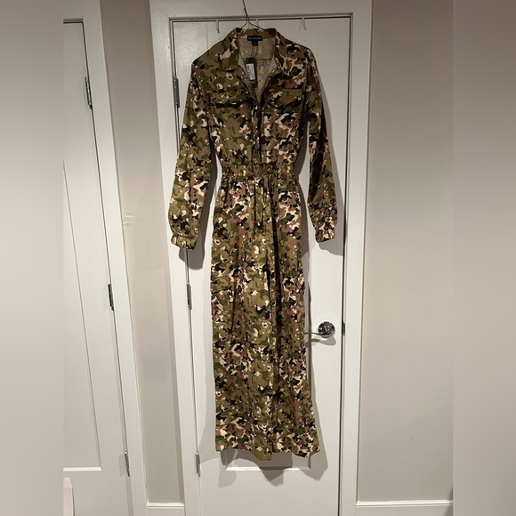 PrettyLittleThing Pants - Camouflage Utility Jumpsuit - Women's Green Camo